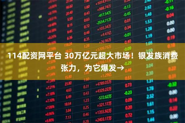 114配资网平台 30万亿元超大市场!银发族消费张力,为它爆发→